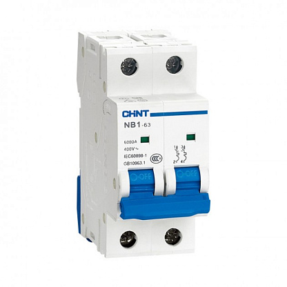 Изображение товара Выключатель автоматический 20А 2П двухполюсный NC1-63 IP20 для Din рейки