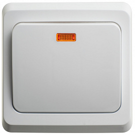 Переключатель одноклавишный ЭТЮД скрытой установки с подсветкой BC10-007BSysteme Electric