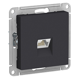 Розетка RJ45 компьютерная Atlasdesign скрытой установки cat. 5Е механизм карбон ATN001083 Systeme Electric