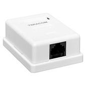 Розетка настенная TERACOM Cat.5E неэкран. 1 порт RJ-45 Dual IDC белая TRC-WBOX-1RJ45-5EUTP-WH EKF