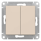 Переключатель двухклавишный Atlasdesign скрытой установки 10А проходной (сх.6+6) механизм бежевый ATN000265 Systeme Electric