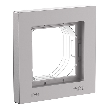 Изображение товара Рамка 1-постовая IP44, AQUA АЛЮМИНИЙ ATLASDESIGN ATN440301 Systeme Electric