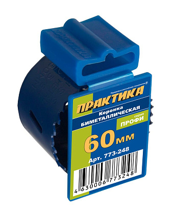 Изображение товара Коронка биметаллическая 60 мм серия "Профи" ПРАКТИКА 773-248