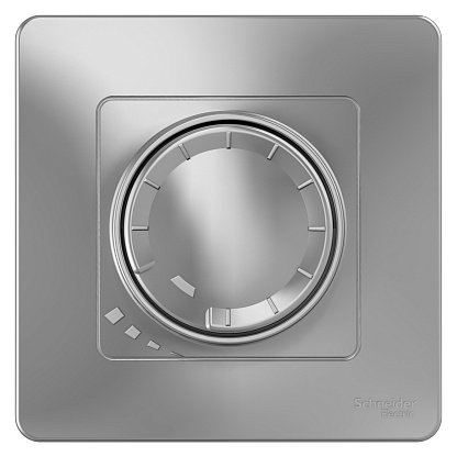 Изображение товара Светорегулятор (диммер) BLANCA скрытой установки поворотно-нажимной универсальный 400Вт в сборе алюминий BLNSS040013 Schneider Electric