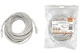 Патч-корд народный U/UTP Cat 5e 4PR 24AWG PVC, литой 15 м, серый