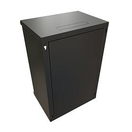 Шкаф настенный 19" 18U 908x600х450мм метал. передняя дверь с замком 2 боковые панели черный (RAL 9004) (разобранный) WRline WR-TW-1845-SR-RAL9004