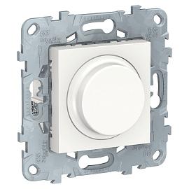 Светорегулятор (диммер) LED Unica New скрытой установки поворотно-нажимной универсальный 5-200Вт механизм с накладкой белый NU551418 Schneider Electric