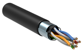 Витая пара экранированная F/UTP кат.5e 4x2x0,51 (24 AWG) LDPE Черная одножильная внешняя LC3-C5E04-339 ITK