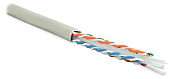 Кабель витая пара неэкранированная U/UTP кат.6 4x2x0,57 (23 AWG) PVC Серая одножильная внутренняя UUTP4-C6-S23-IN-PVC-GY-305 Hyperline (43м)
