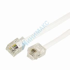 Телефонный шнур, удлинитель RJ-11(6P-4C), длина 3 метра, белый REXANT 18-3031