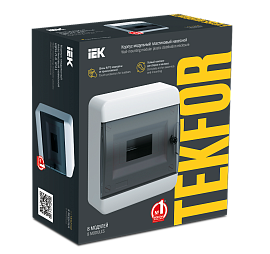 Бокс пластиковый ЩРН-П- 8 IP41 навесной TEKFOR черн. прозр. дверь 240х218х102 TF5-KP12-N-08-41-K01-K03 /уп.4шт/ IEK