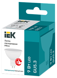 Лампа светодиодная 9 Вт GU5.3 MR16 4000К 810лм матовая 230В рефлекторная LLE-MR16-9-230-40-GU5 IEK
