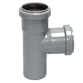 Изображение товара Канализационный тройник серый Дн110х110х87,5 от САЗ в/к пластик