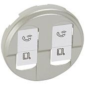 Панель лицевая Celiane розетки RJ45+RJ45 компьютерной титан 068552 Legrand