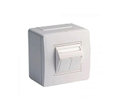Коробка в сборе с 2 розетками In-Liner Classic RJ45 категории 5е (телефон/компьютер) пластик белый IP40 10656 DKC