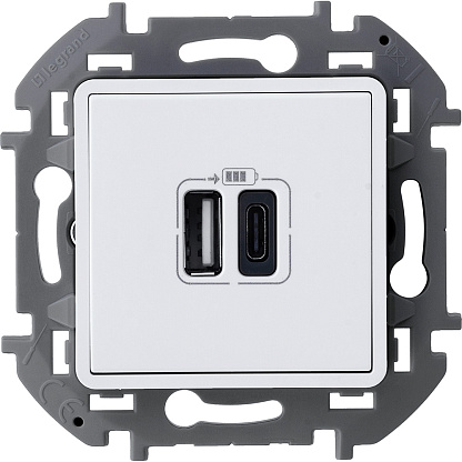 Изображение товара Зарядное устройство INSPIRIA Legrand с 2 USB для скрытой установки