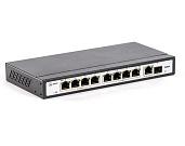 Коммутатор PoE Plus, мощность 120Вт, порты: 8-Ethernet, 1-Uplink, 1-SFP SKAT PoE-8E-1G-1S Бастион