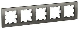 Рамка для розеток и выключателей 5 постов Atlasdesign горизонтальная универсальная сталь ATN000905 Schneider Electric