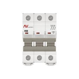Выключатель автоматический 50А 3П трехполюсный B 6kA AV-6 AVERES mcb6-3-50B-av EKF