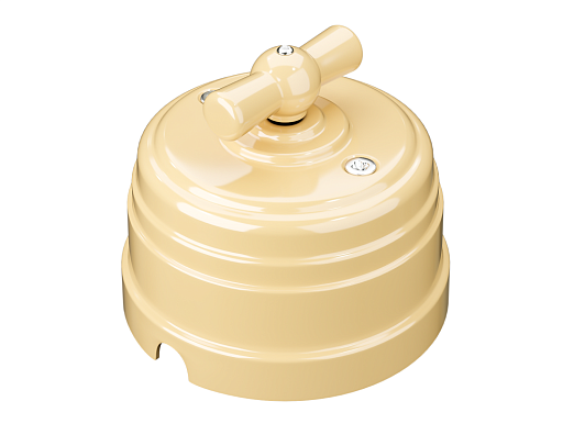 Изображение товара Выключатель пластиковый поворотный на четыре положения 10А IP20 слоновая кость МезонинЪ