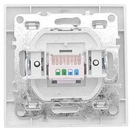Розетка RJ45 компьютерная Минск скрытой установки в сборе белый ERK01-035-10 EKF