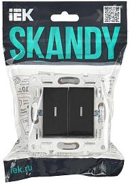 Выключатель 2-клавишный с индикацией 10А SK-V09Bl черный SKANDY SK-V20-1-10-K02 IEK