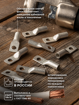 Изображение товара Наконечник медный луженый  ТМЛ 25-8-8 EKF PROxima