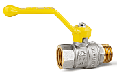 Кран шаровой латунный для газа ДУ 15мм 1/2" ВР/НР рычаг LD Pride 47.15.В-Н.Р GAS