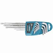 Набор ключей имбусовых TORX-TT, 9 шт:T10-T50, экстра-длин., S2, сатинированные Gross 16408