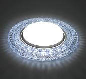 Светильник встраиваемый со светодиодной подсветкой 20LED*2835 SMD 6400K, 15Вт GX53, без лампы, прозрачный, хром, CD4020 с драйвером в комплекте 41293 Feron