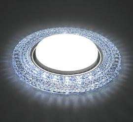 Светильник встраиваемый со светодиодной подсветкой 20LED*2835 SMD 6400K, 15Вт GX53, без лампы, прозрачный, хром, CD4020 с драйвером в комплекте 41293 Feron