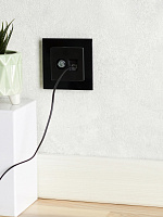 Розетка ТВ+комп. TV+RJ45 кат.5E черный мех-м BRITE РТВ/РК12-БрЧ BR-AK20-1-K02 IEK