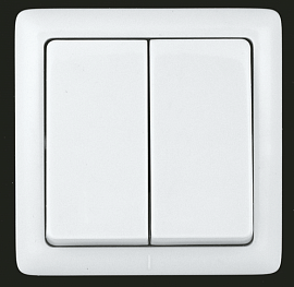 Выключатель двухклавишный открытой установки ВА56-232/VA56-232-B Wessen ХИТ Schneider Electric