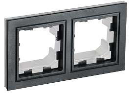 Рамка 2-местная IP44 РУ-2-БрЧ-44 черный BR-M22-44-K02 BRITE  IEK