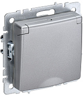 Розетка с з/к/ш с кр. 16А IP44 РСбш10-3-44-БрА алюминий BRITE BR-R16-16-44-K47 IEK