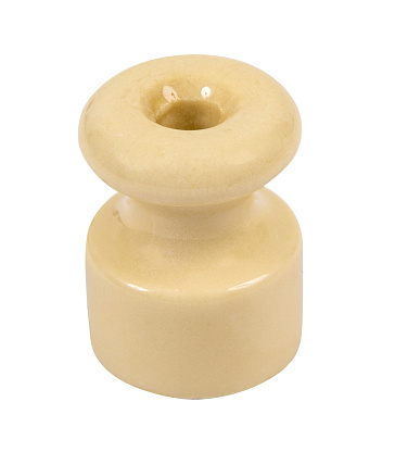 Изображение товара Ретро изолятор фарфоровый для наружного монтажа витой электропроводки D18,5х24мм слоновая кость GE70025-02 ТМ МЕЗОНИНЪ
