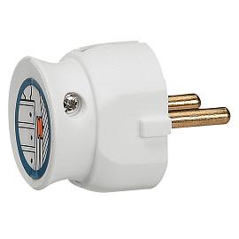Вилка Элиум 2К 16А ультраплоская пластик белый 050183 Legrand