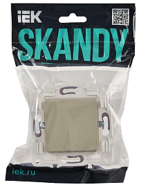 Выключатель 1-клавишный проходной 10А SK-V02B бежевый SKANDY SK-V12-0-10-K10 IEK