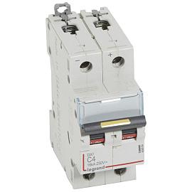 Выключатель автоматический DX3 4А 2П двухполюсный C 16кА 2 модуля 409564 Legrand
