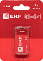 Батарейка алкалиновая типа 9V(6LR61) блистер 1шт. 9V-BL1 EKF