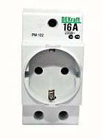 Розетка модульная на DIN-рейку 2P+PEN 16A РМ-102 220В D 18012DEK DEKraft SE