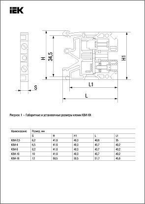 Изображение товара Клемма винтовая КВИ-10мм2 зеленая  YZN30-010-K06 IEK