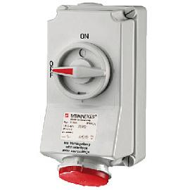 Розетка кабельная силовая 32/400/4 настенная DUO IP44 5105A Mennekes