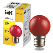LIGHTING Лампа светодиодная декоративная G45 шар 1Вт 230В красный E27 IEK