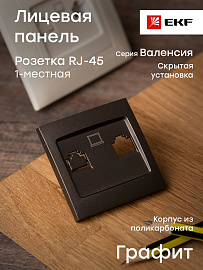 Лицевая панель для розетки RJ45 компьютерной Валенсия графит ESK01-L-035-60 EKF PROxima