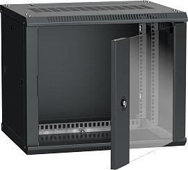 ITK Шкаф телекоммуникационный навесной (настенный) LINEA W 9U 600x450 мм дверь стекло, RAL9005 LWR5-09U64-GF IEK