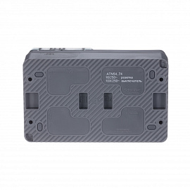 Блок AtlasDesign Profi54 открытой установки выключатель двухклавишный 10А + розетка Schuko 2P+E с заземлением 16А Антрацит  IP54  ATN544074 Systeme Electric