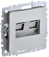Розетка комп. 2-ая RJ45 кат.5E РК10-2-БрА алюминий BRITE BR-K20-1-K47 IEK