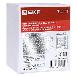 Переключатель кулачковый ПК-1-11 25А 1P "0-1" с блокировкой IP65 PROxima pk-1-11-25-a65 EKF