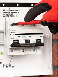 Выключатель автоматический 10А 3П трехполюсный C 10kA ВА 47-100 Basic mcb47100-3-10C-bas EKF